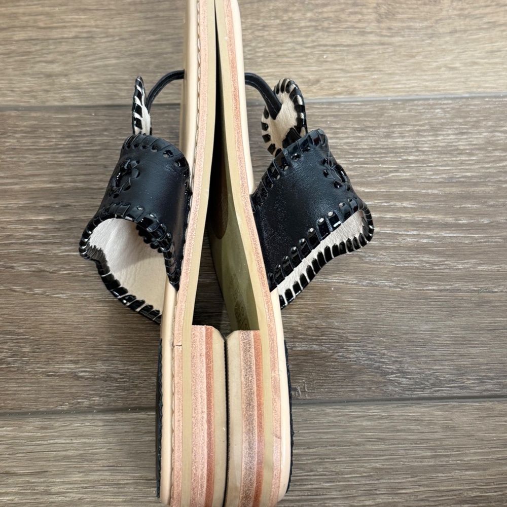 Jack Rogers Women's Jack Flat Black Sandals Size 6.5 Dressy Summer Designer - Picture 5 of 9